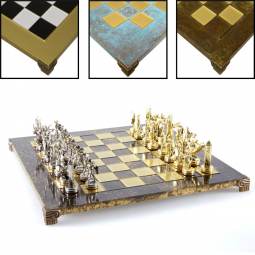 15" Greek Mythology Metal Chess Set