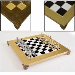 17" Gold and Silver Staunton Metal Chess Set