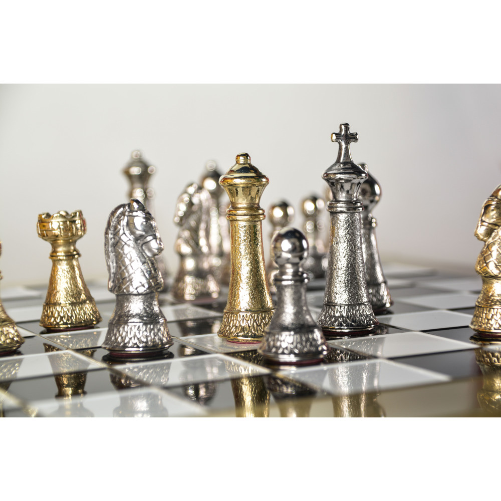 Wholesale  Metal Chess Set Acrylic Plating Gold Silver Chess