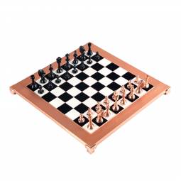 14" Black and Copper Finish Staunton Metal Chess Set