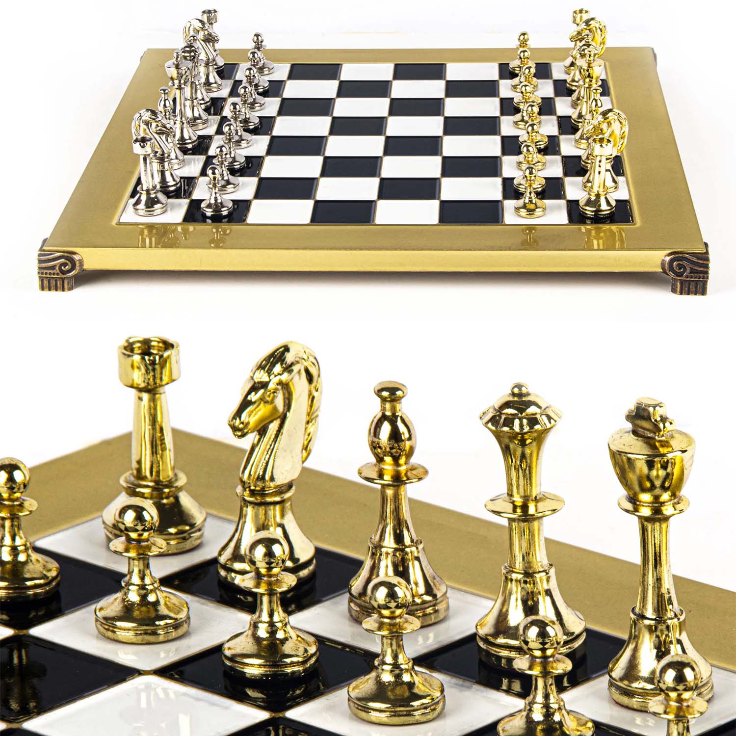 The Manopoulos Medieval Knights Luxury Chess Set with Wooden Case