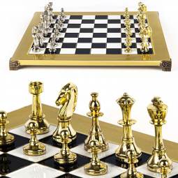14" Luxury Staunton Metal Chess Set