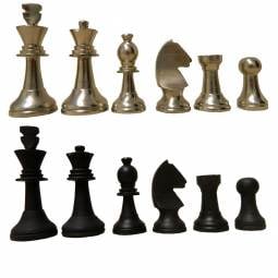 3" Aluminum Staunton Chess Pieces