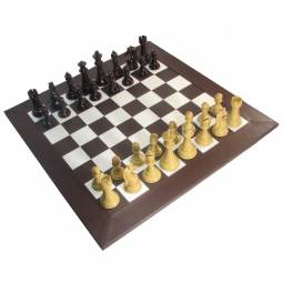 4 1/4" Ultraweight Crimson Resin Staunton Chess Set