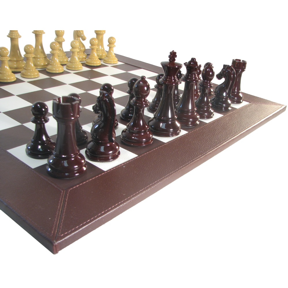 4 1/4 Ultraweight Black and White Resin Staunton Chess Pieces