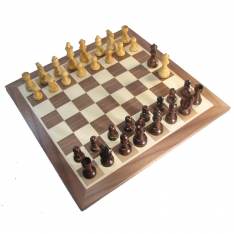 19" Walnut French Staunton Chess Set