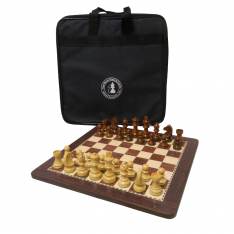 17 3/4" Honey Rosewood Chess Set with Carrying Case