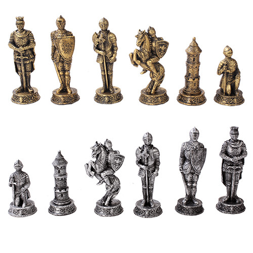 Medieval Chess Set – Polystone Pieces with a Wooden Board 15 in. – Wood  Expressions