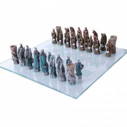 3 1/2" Medieval Dragon Fantasy Chess Set w/ Board