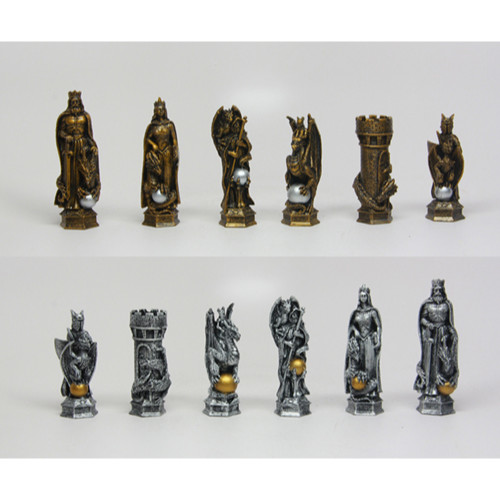 Medieval Chess Set – Polystone Pieces with a Wooden Board 15 in. – Wood  Expressions