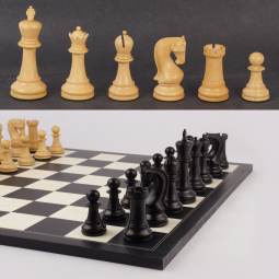 20" MoW Ebonized Old World Executive Chess Set