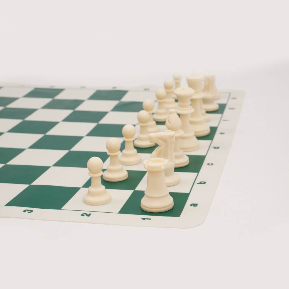 Tournament Chess Set 20" Folding Board Wtd Pcs Dbl Qns 