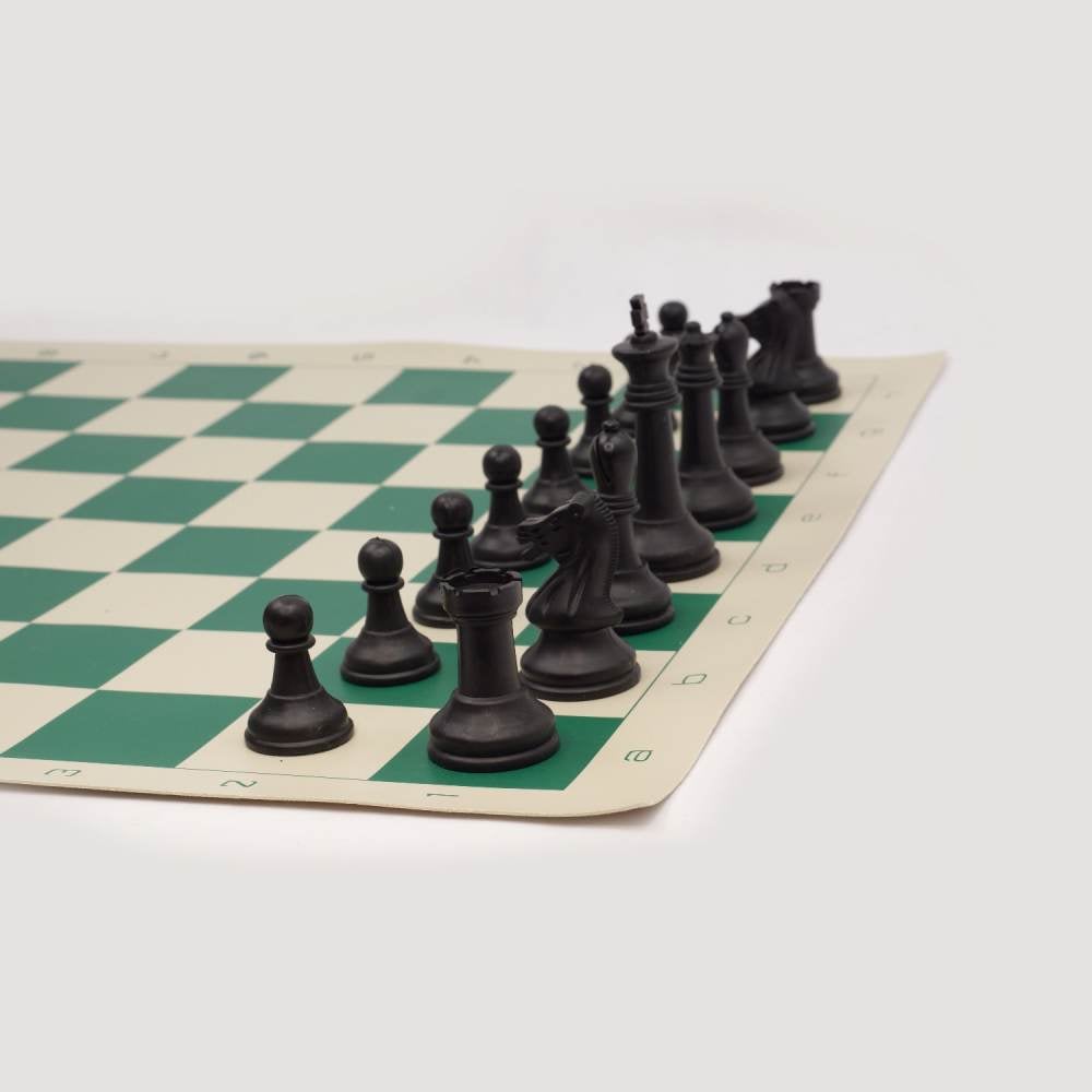 4 Player Chess Set Combination - Single Weighted Regulation Colored Chess  Pieces & 4 Player Vinyl Chess Board