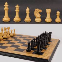 23" MoW Ebonized Phalanx Presidential Chess Set