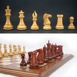 19" MoW Padouk Luxe Legionnaires Luxury Staunton Chess Set