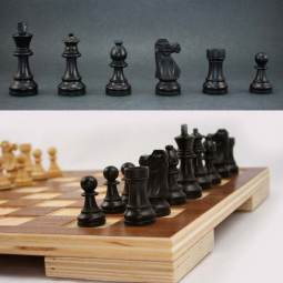 16" Contemporary Raised German Staunton Chess Set