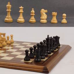 19" MoW Classics Ebonized Executive American Staunton Turkish Chess Set
