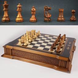 MoW Classics Honey Rosewood French Staunton Turkish Storage Chess Set