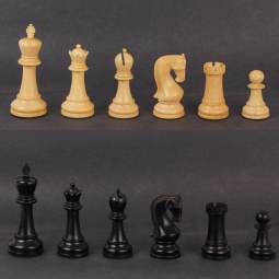 4 1/4" MoW Ebonized Old World Staunton Chess Pieces