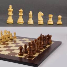 15 1/2" MoW Classics Honey Rosewood Executive German Staunton Basic Chess Set