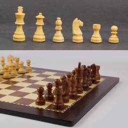 19 1/2" MoW Classics Honey Rosewood Executive German Staunton Basic Chess Set