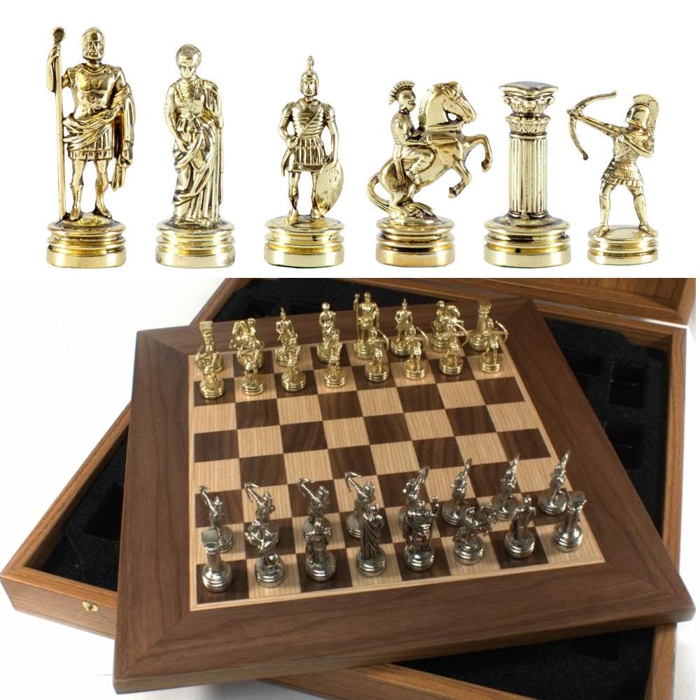 13 Luxury Desktop Archers Metal Chess Set with Case