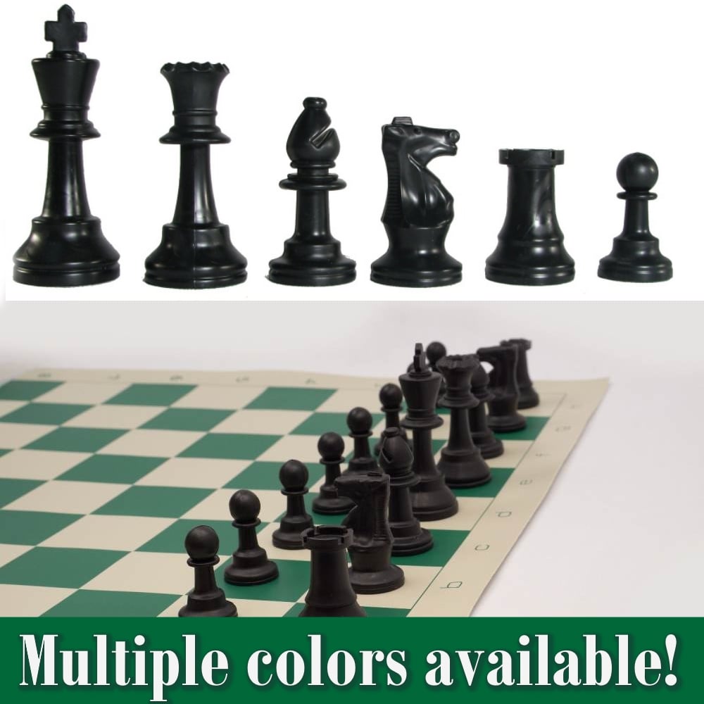 4 Player Chess Set Combination - Single Weighted Regulation Colored Chess  Pieces & 4 Player Vinyl Chess Board