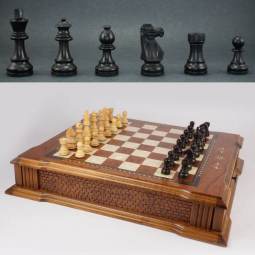 MoW Classics Ebonized French Staunton Turkish Storage Chess Set