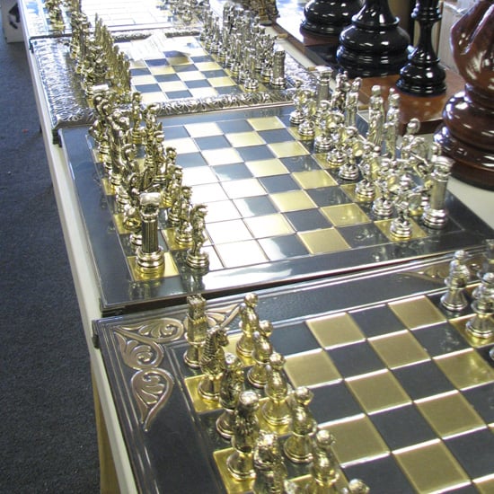metal chess pieces