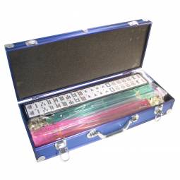 Blue Aluminum Western Mah-Jong Set