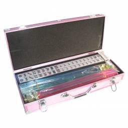 Pink Aluminum Western Mah-Jong Set