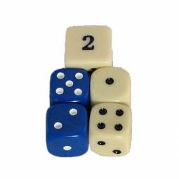 Blue and Ivory Standard Backgammon Dice Set