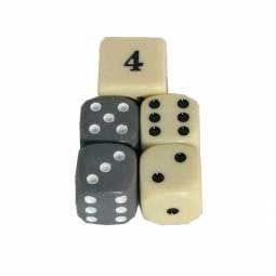 Gray and Ivory Standard Backgammon Dice Set