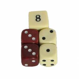 Burgandy and Ivory Standard Backgammon Dice Set