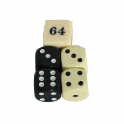 Black and Ivory Standard Backgammon Dice Set