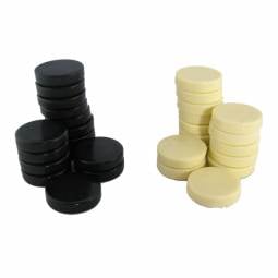 1 1/4'' Black and Ivory Backgammon Checkers