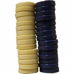 1" Backgammon Checkers: Navy Blue & Ivory