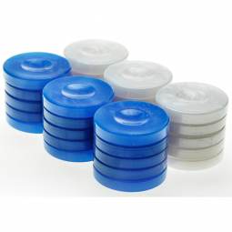 1" Pearlescent Blue and White Backgammon Checkers