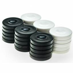1" Black and White Backgammon Checkers