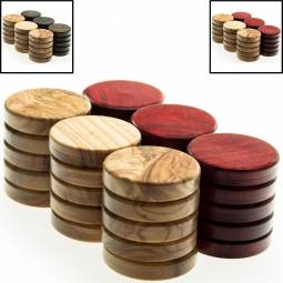 1 1/2" Olivewood Backgammon Checkers