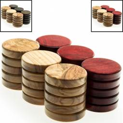 1 3/8" (35mm) Olivewood Backgammon Checkers