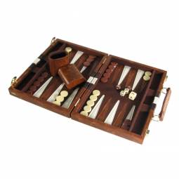 11'' Brown with Stripe Attache Backgammon Set