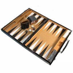 15" Faux Alligator Cork Backgammon Set