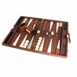 18'' Brown with Stripe Attache Backgammon Set