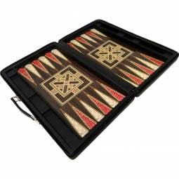 Brown Backgammon Set - Miami Leather 2