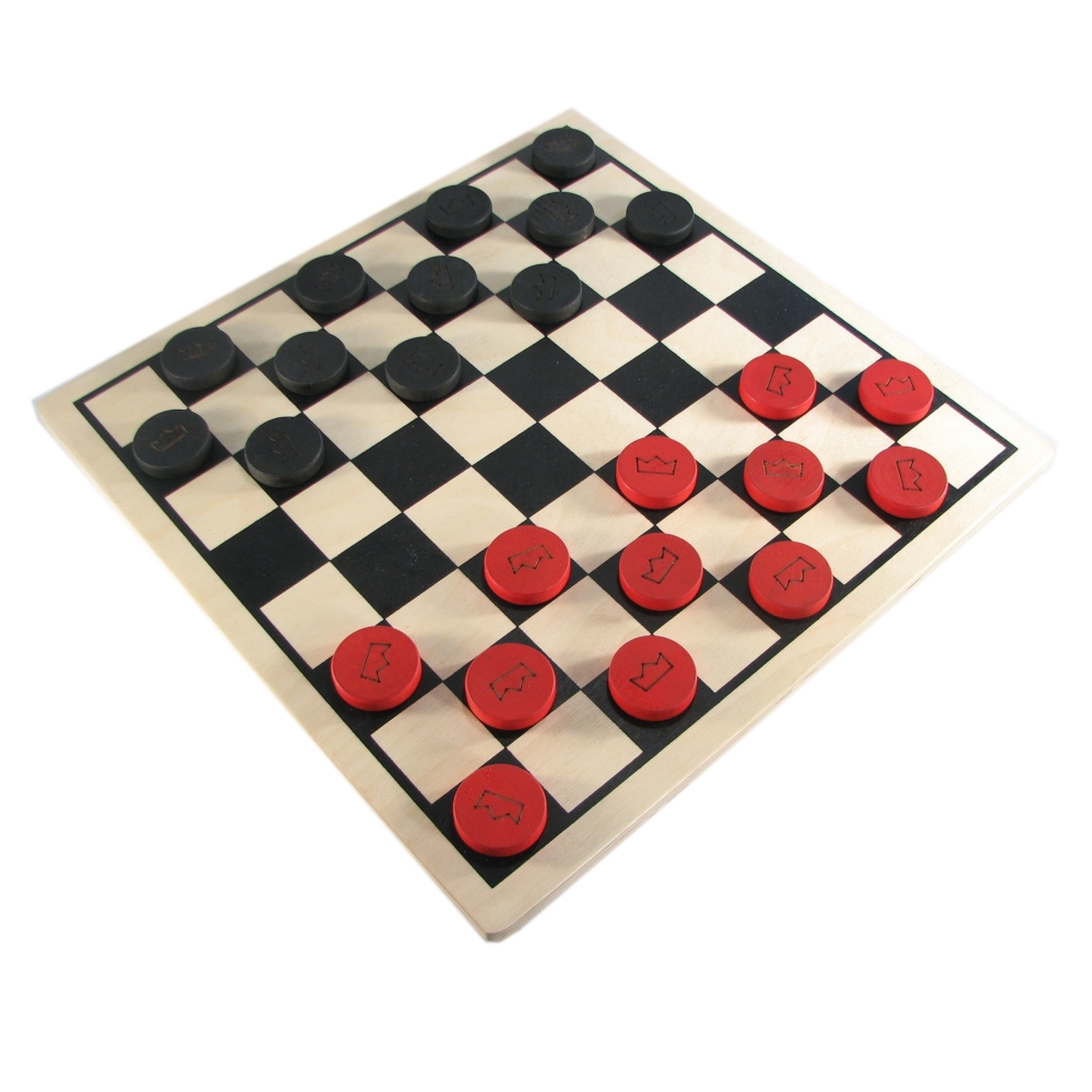15" Wooden Checker Set
