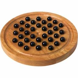 8 1/2" Cherry Wood Solitaire with Marbles