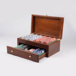 Luxury Poker Set with Deluxe Wooden Storage Box