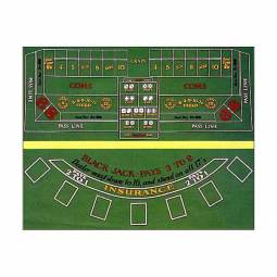 72'' x 36'' Blackjack & Craps Felt Layout