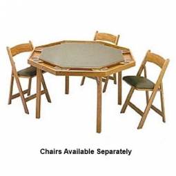 57" Oak Contemporary Folding Leg Poker Table
